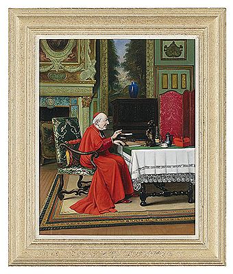 "Cardinal Training His Dog"