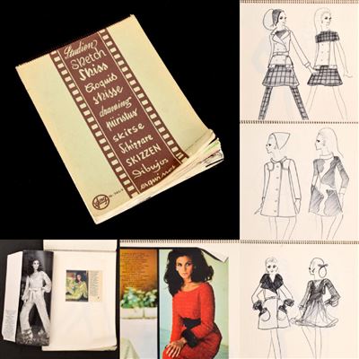A rare collection of fashion drawings/sketches by Karl Lagerfeld from the Tiziani Archives 
