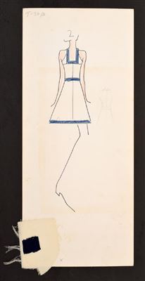 Fashion design sketch by Karl Lagerfeld from the Tiziani Archives.