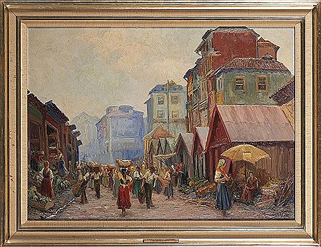 Sample artwork by Frederico Alves (1887 - 1963), known for colorful paintings of soft environments at dawn or dusk. landscape - View similar artists and auction records