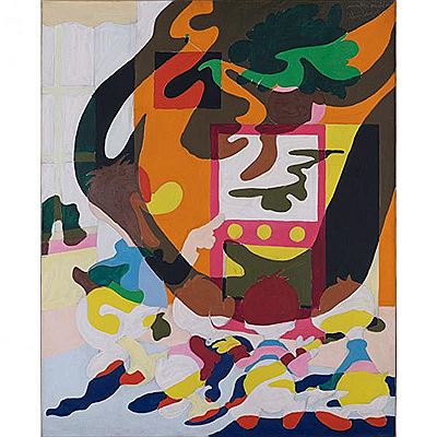 Camouflage Walt Disney (Donald watching TV), 1963 by Alain Jacquet - Auction record, sale price, and art valuation. Compare with similar artists and explore comparable artworks.