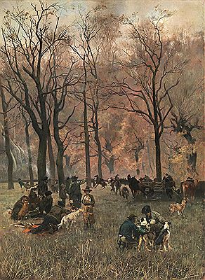 CACCIA NEL BOSCO ALL'ALBA