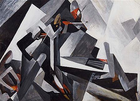 Sample artwork by Hans Richter (1888 - 1976), known for cubist, abstraction collage, painting, crayon, mixed-media - View similar artists and auction records