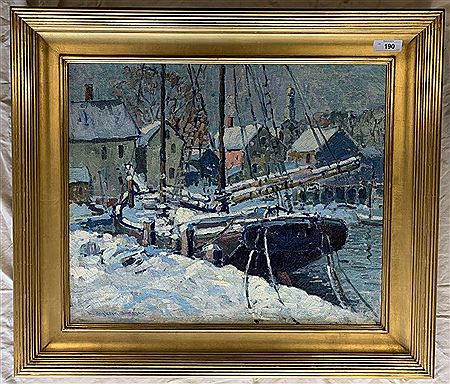 Boats in a winter harbor