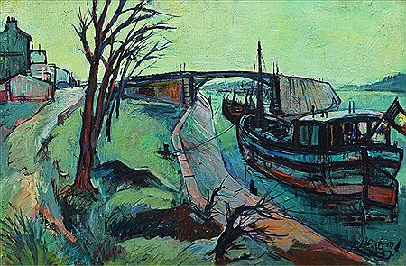 "Moored Boats in Winter" by Richard Weisbrod - Auction record, sale price, and art valuation. Compare with similar artists and explore comparable artworks.