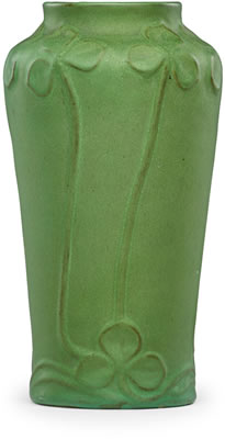 Fine early vase with stylized leaves by Frederick E Walrath - Auction record, sale price, and art valuation. Compare with similar artists and explore comparable artworks.