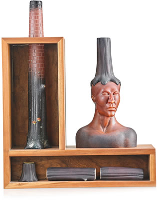 Large glass sculpture, "Progress," USA, 2004