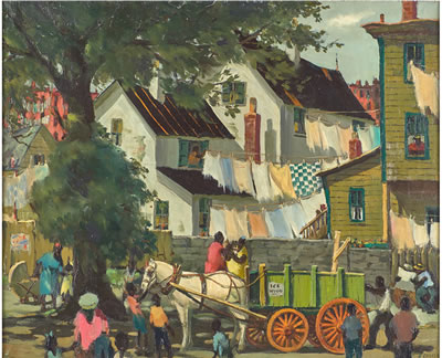 Newark Street Scene (The Green Wagon), ca. 1940s