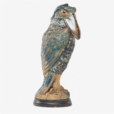 Tall bird tobacco jar by Robert Wallace Martin - Auction record, sale price, and art valuation. Compare with similar artists and explore comparable artworks.