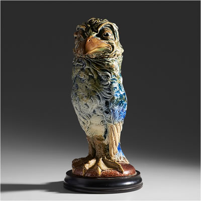 Tall and fine bird tobacco jar