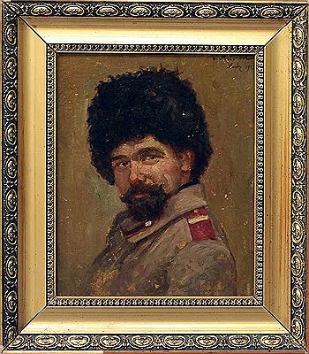 Russicher Soldat mit Pelzmütze