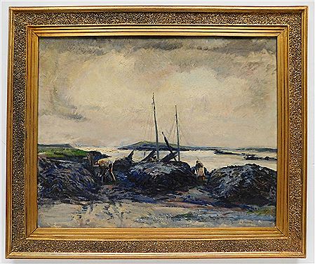 ''Gathering Mussels, Low Tide in Ireland'