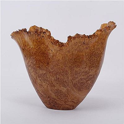 Turned-wood live edge bowl