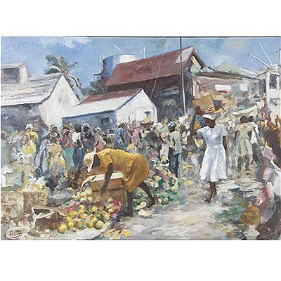 Saturday Market, 1978 by Gerald Bernstein - Auction record, sale price, and art valuation. Compare with similar artists and explore comparable artworks.