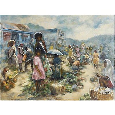 St. Lucien Market, 1978 by Gerald Bernstein - Auction record, sale price, and art valuation. Compare with similar artists and explore comparable artworks.