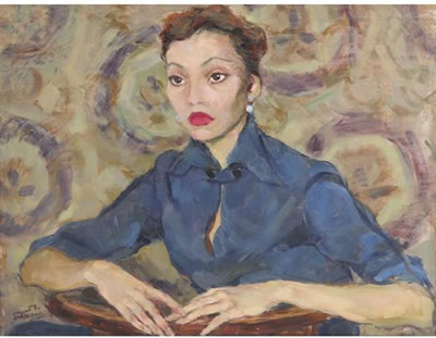 Portrait of ballerina, Larissa Nadirashvili by D S Benina - Auction record, sale price, and art valuation. Compare with similar artists and explore comparable artworks.