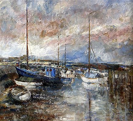 'Boats, Cardiff Bay' by Leonard Beard - Auction record, sale price, and art valuation. Compare with similar artists and explore comparable artworks.
