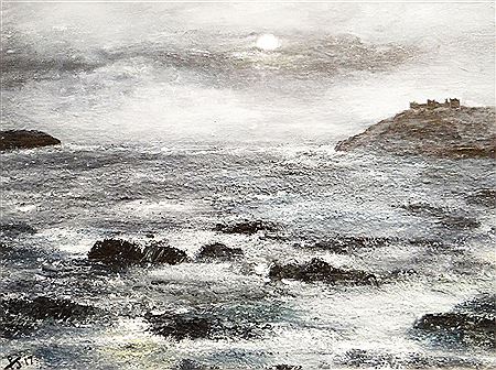 'Estuary Moon - Llansteffan'