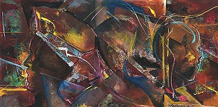 Abstract Composition with Profiles by Osiah Masekoameng - Auction record, sale price, and art valuation. Compare with similar artists and explore comparable artworks.