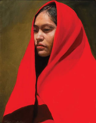 Girl from Gallup in Red Trade Blanket