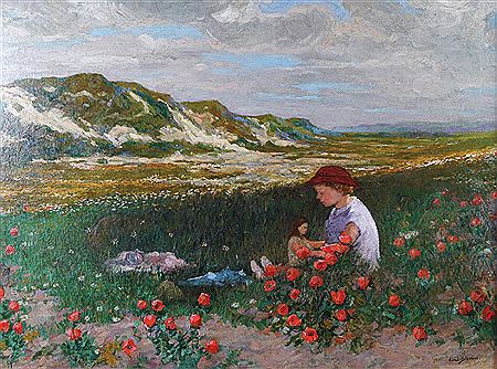 Young girl in a poppy field