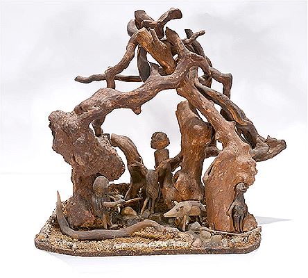 Sample artwork by Russell Gillespie (Born 1922), known for folk art sculpture - View similar artists and auction records