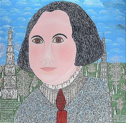 Sample artwork by Howard Finster (1916 - 2001), known for naive religious-words, folk art constructions - View similar artists and auction records