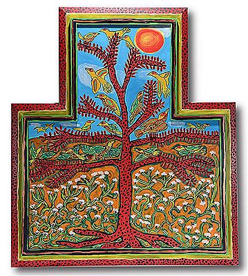 Song Bird In Red Tree.