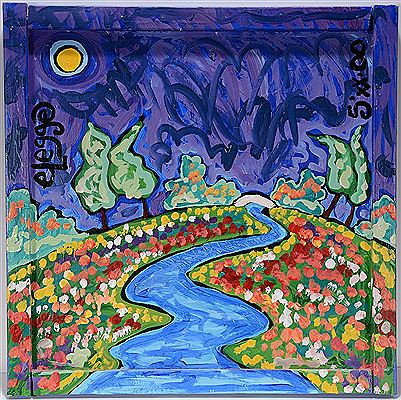 River Flowing Through Valley