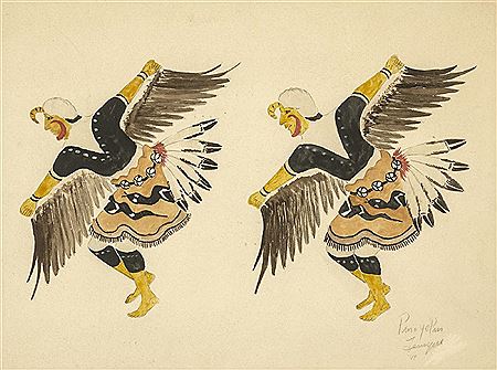 Eagle Dancers, 1944 by Tomas Vigil - Auction record, sale price, and art valuation. Compare with similar artists and explore comparable artworks.