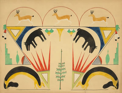Sample artwork by Abel (Oqwa Pi) Sanchez (1899 - 1971), known for indian genre and mural painting - View similar artists and auction records