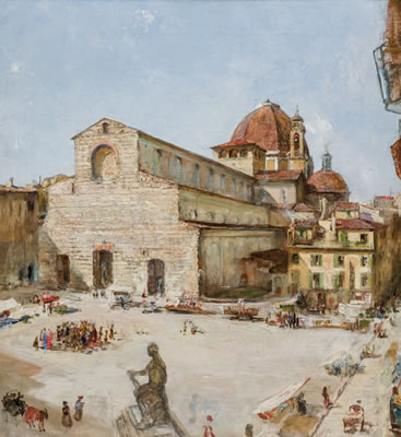 "View of a Church Courtyard, Florence"