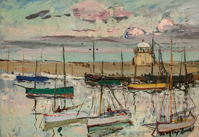 Sailboats and Lighthouse