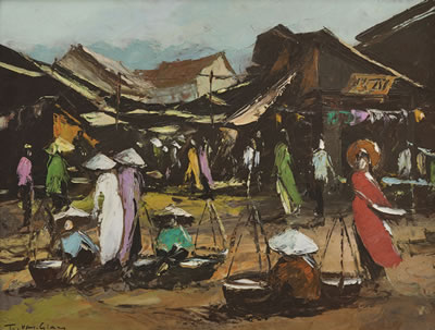 MARKET SCENE OF SAIGON IN THE 1960'S by Tran Van Giau - Auction record, sale price, and art valuation. Compare with similar artists and explore comparable artworks.