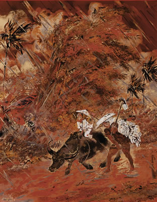 RETURN FROM COUNTRY FIELD UNDER THE RAIN