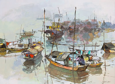 Sample artwork by Le Minh (Born 1968), known for painting - View similar artists and auction records
