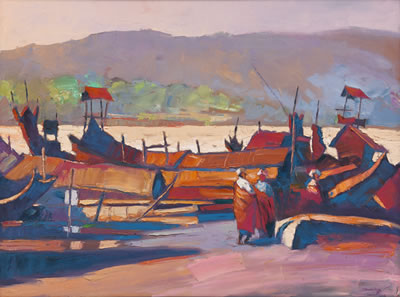 UP COUNTRY VILLAGE by Zaw Win Pe - Auction record, sale price, and art valuation. Compare with similar artists and explore comparable artworks.