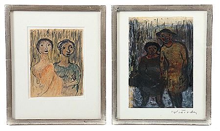 "Mutter und Sohn" und "Portrait zweier Damen",(2)