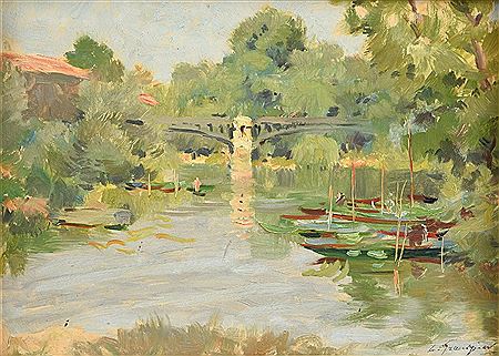 Riverscape with Bridge