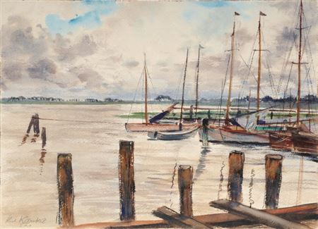 "Am Bodden in Kloster (Hiddensee)/"Oybin-Hain - Letzter Schnee an der schwarzen Pfütze". 1952"