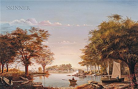 Sample artwork by D Jerome Elwell (1847 - 1912), known for landscape, coastal views - View similar artists and auction records