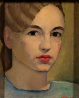 Sample artwork by Gertrude Tonsberg (1902 - 1973), known for mod streets, flower, bird painting - View similar artists and auction records