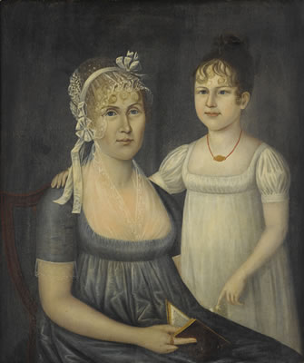 DR. ANDREW AITKIN (1757-1809), MRS. ANDREW AITKIN (ELIZABETH AIKEN, 1761-1811) AND HER DAUGHTER, ELIZA AITKIN (1798-1885)