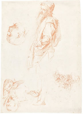 STUDY OF A STANDING MAN, HIS HAND OUTSTRETCHED AND VARIOUS OTHER STUDIES; TWO SEPARATE STUDIES OF A MAN'S HEAD AND A GROUP OF FIGURE STUDIES by Bernardino Poccetti - Auction record, sale price, and art valuation. Compare with similar artists and explore comparable artworks.
