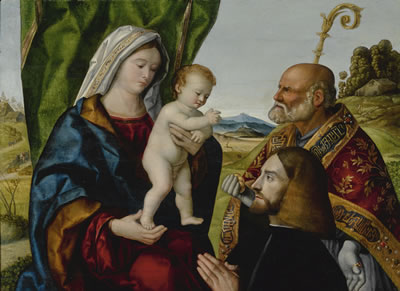 MADONNA AND CHILD WITH SAINT NICHOLAS OF BARI AND A KNEELING DONOR
