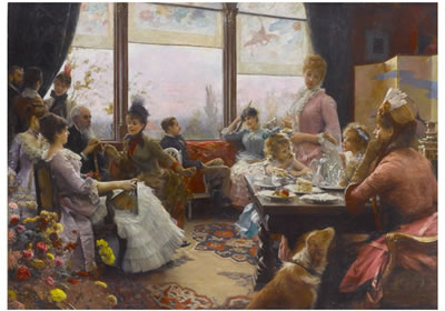 FIVE O'CLOCK TEA by Julius LeBlanc Stewart - Auction record, sale price, and art valuation. Compare with similar artists and explore comparable artworks.