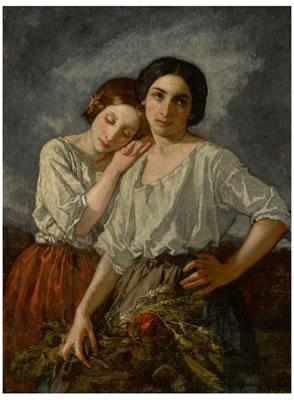 TWO SISTERS (STUDY FOR "THE PROMISES" IN THE ENROLLMENT OF THE VOLUNTEERS OF 1792)