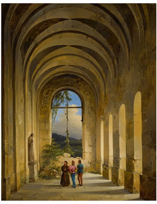 CONVERSATION IN A MEDIEVAL CLOISTER