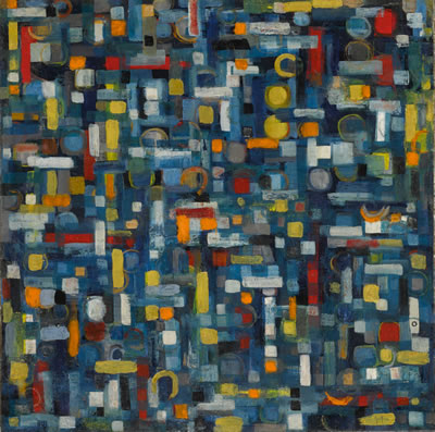 Sample artwork by Lolo (Dolores Nieto) Soldevilla (1901 - 1971), known for mixed-media panels with geometric shapes - View similar artists and auction records