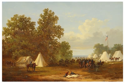 STUDY FOR "ENCAMPMENT OF COLONEL RUSH'S CAVALRY LANCERS"
